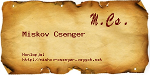Miskov Csenger névjegykártya